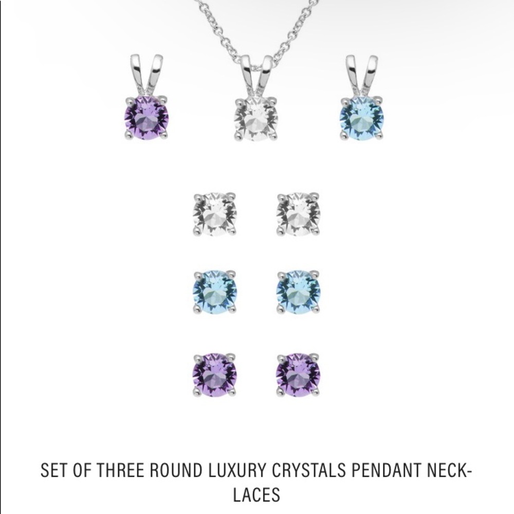 Necklace with interchangeable stones and matching earrings